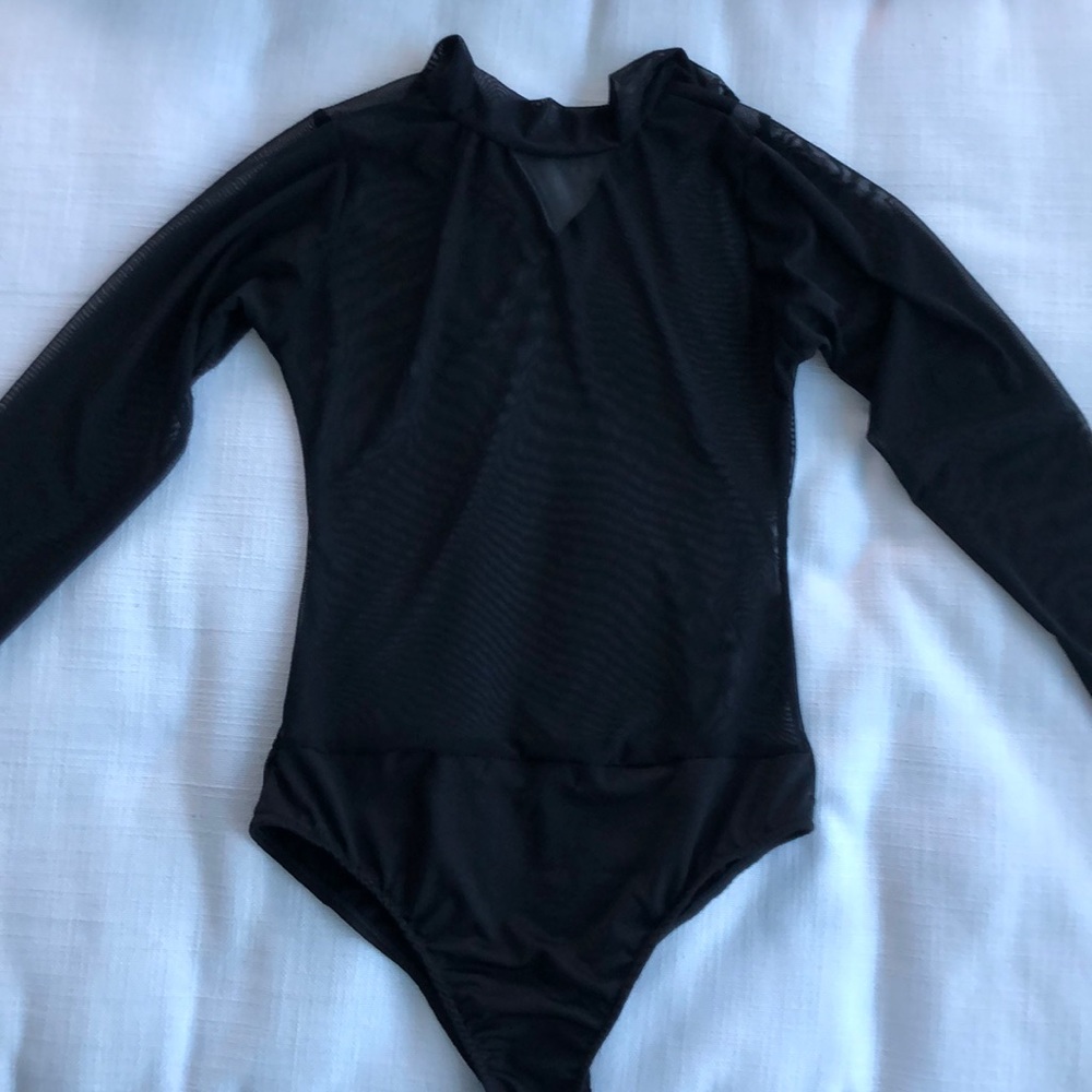 Black long-sleeve bodysuit